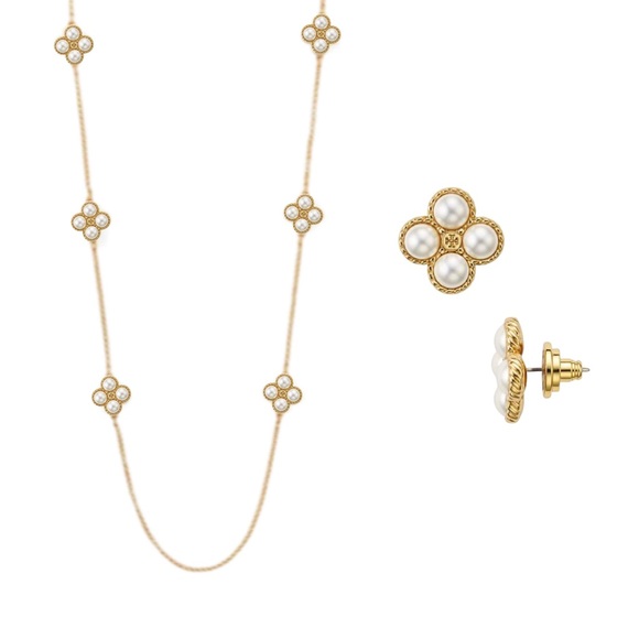 Tory Burch Jewelry - TORY BURCH • Clover Rope Necklace & Earrings Set